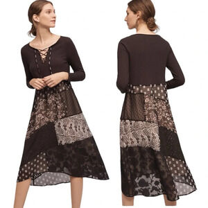 Maeve | Anthropologie | Belle Noir Patchwork Dress Whimsigoth